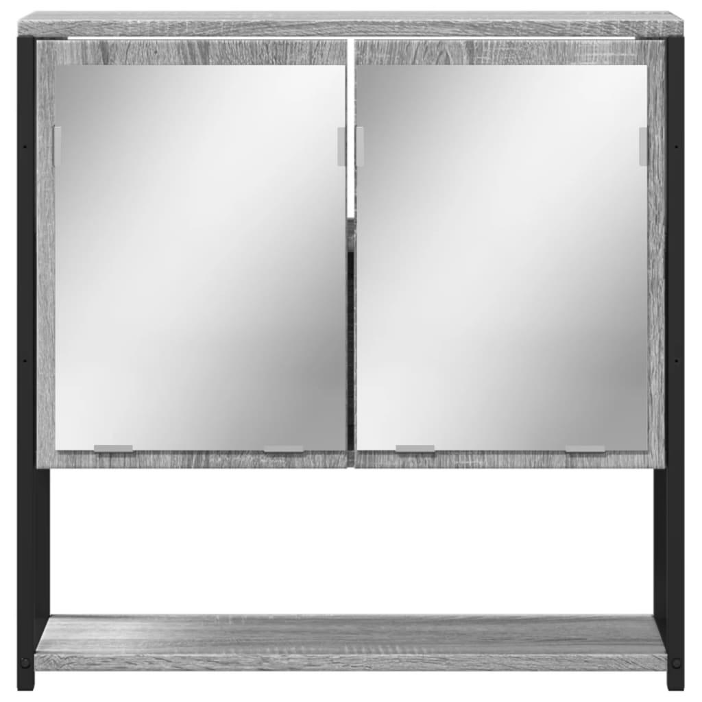 Mobile Specchio da Bagno Grigio Sonoma 60x16x60 cm Multistrato | homemem39
