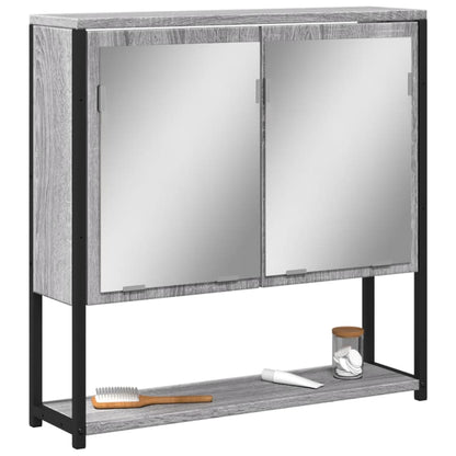 Mobile Specchio da Bagno Grigio Sonoma 60x16x60 cm Multistrato | homemem39