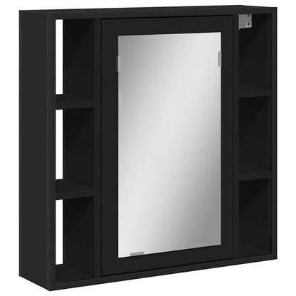 Mobile da Bagno con Specchio Nero 60x16x60 cm Legno Multistrato | homemem39
