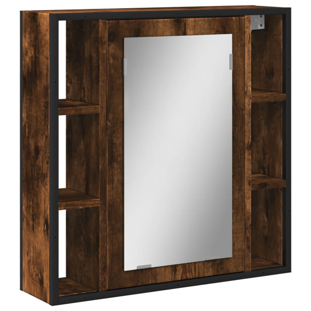 Mobile Bagno Specchio Rovere Fumo 60x16x60 cm Legno Multistrato | homemem39