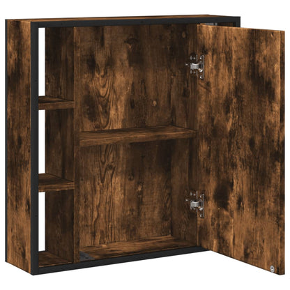 Mobile Bagno Specchio Rovere Fumo 60x16x60 cm Legno Multistrato | homemem39