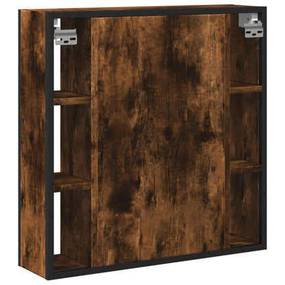 Mobile Bagno Specchio Rovere Fumo 60x16x60 cm Legno Multistrato | homemem39