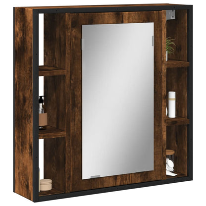 Mobile Bagno Specchio Rovere Fumo 60x16x60 cm Legno Multistrato | homemem39