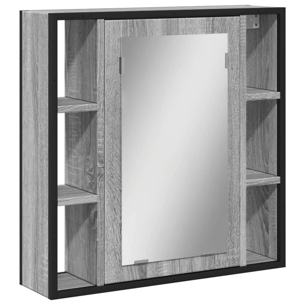 Mobile Specchio da Bagno Grigio Sonoma 60x16x60 cm Multistrato | homemem39
