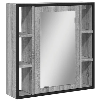 Mobile Specchio da Bagno Grigio Sonoma 60x16x60 cm Multistrato | homemem39