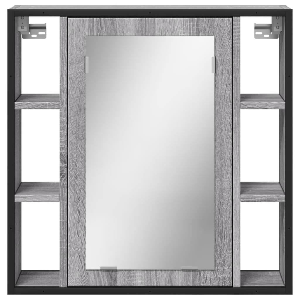 Mobile Specchio da Bagno Grigio Sonoma 60x16x60 cm Multistrato | homemem39