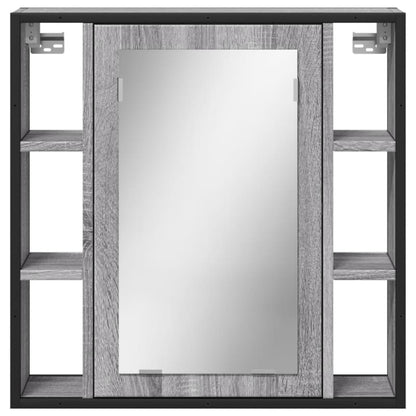 Mobile Specchio da Bagno Grigio Sonoma 60x16x60 cm Multistrato | homemem39