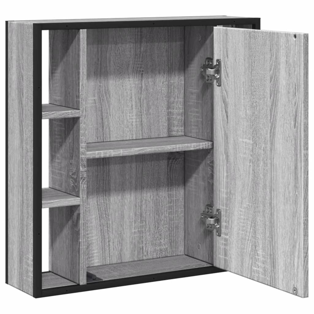 Mobile Specchio da Bagno Grigio Sonoma 60x16x60 cm Multistrato | homemem39