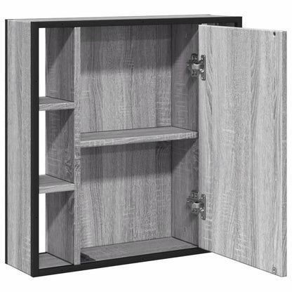 Mobile Specchio da Bagno Grigio Sonoma 60x16x60 cm Multistrato | homemem39