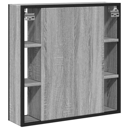 Mobile Specchio da Bagno Grigio Sonoma 60x16x60 cm Multistrato | homemem39