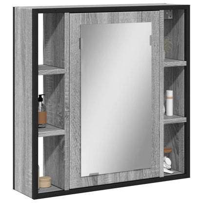 Mobile Specchio da Bagno Grigio Sonoma 60x16x60 cm Multistrato | homemem39