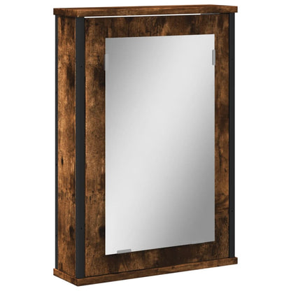 Mobile Bagno Specchio Rovere Fumo 42x12x60 cm Legno Multistrato | homemem39