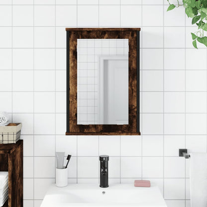 Mobile Bagno Specchio Rovere Fumo 42x12x60 cm Legno Multistrato | homemem39