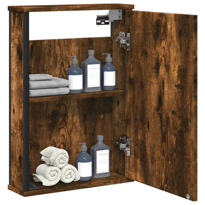 Mobile Bagno Specchio Rovere Fumo 42x12x60 cm Legno Multistrato | homemem39