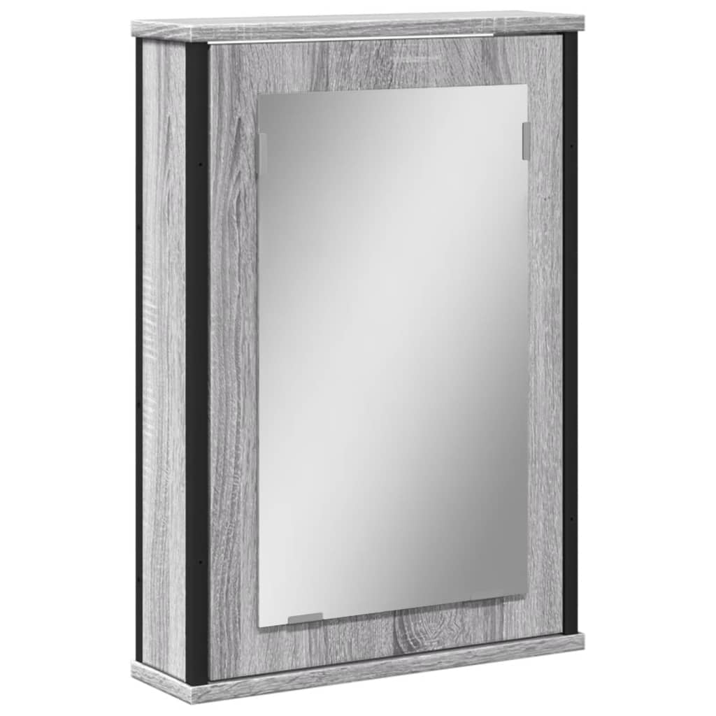 Mobile Specchio da Bagno Grigio Sonoma 42x12x60 cm Multistrato | homemem39