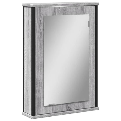 Mobile Specchio da Bagno Grigio Sonoma 42x12x60 cm Multistrato | homemem39