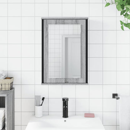 Mobile Specchio da Bagno Grigio Sonoma 42x12x60 cm Multistrato | homemem39