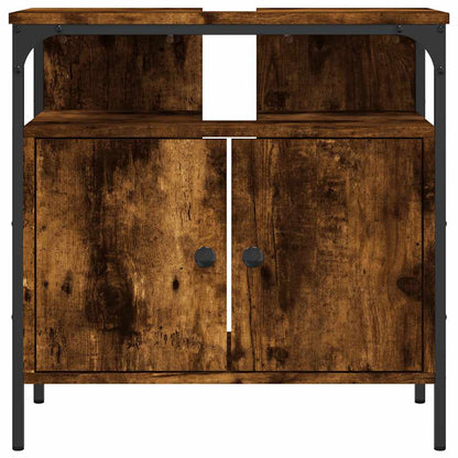 Mobile Lavabo Bagno Rovere Fumo 60x30x60 cm Legno Multistrato | homemem39
