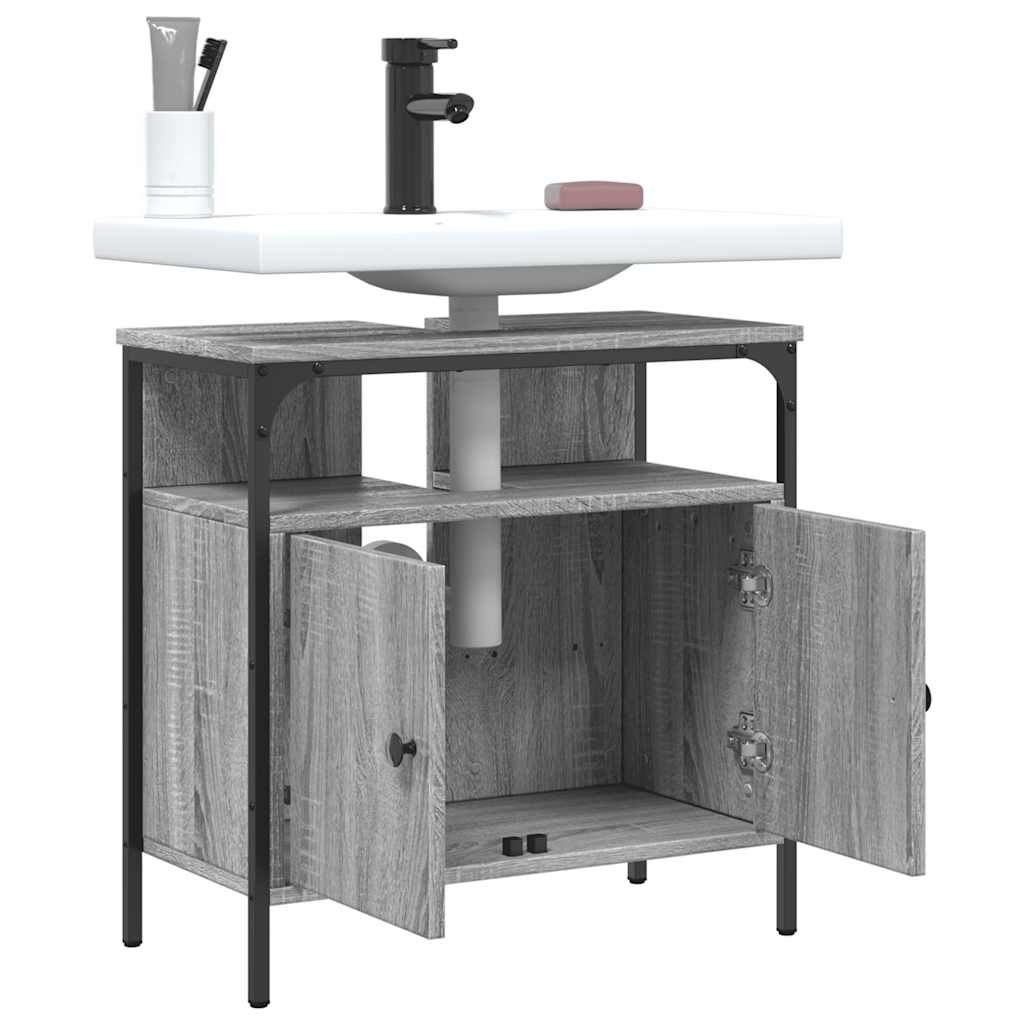 Mobile Lavabo Bagno Grigio Sonoma 60x30x60 cm Legno Multistrato | homemem39