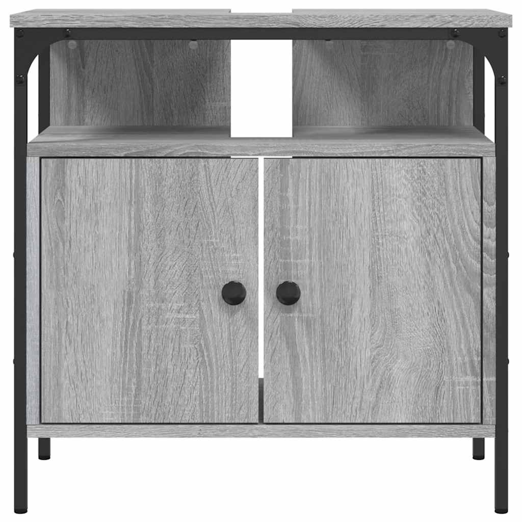 Mobile Lavabo Bagno Grigio Sonoma 60x30x60 cm Legno Multistrato | homemem39