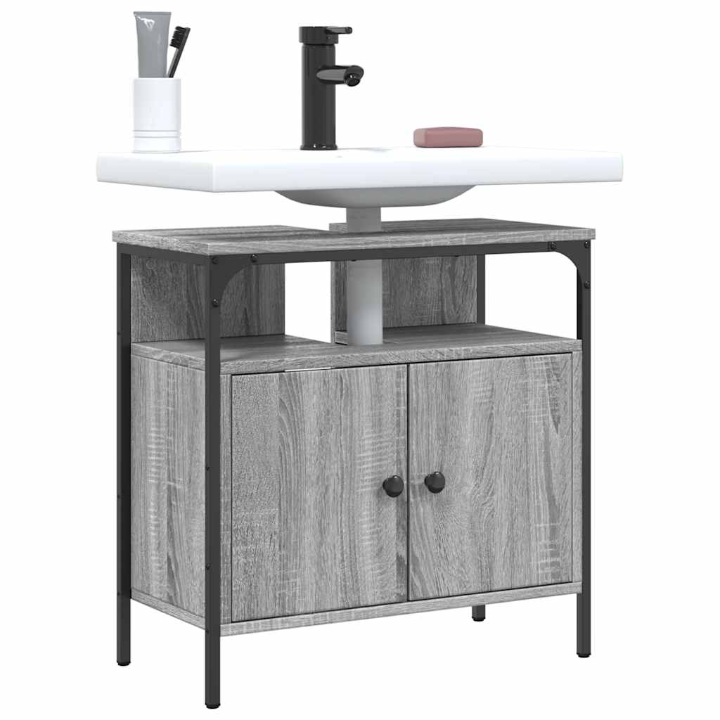 Mobile Lavabo Bagno Grigio Sonoma 60x30x60 cm Legno Multistrato | homemem39