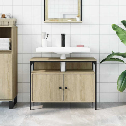 Mobile Lavabo Bagno Rovere Sonoma 80x30x60 cm Legno Multistrato | homemem39