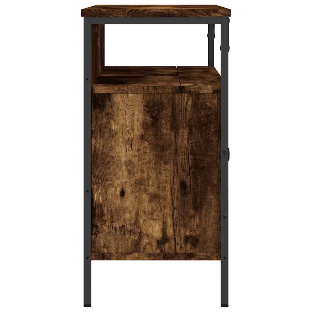 Mobile Lavabo Bagno Rovere Fumo 80x30x60 cm Legno Multistrato | homemem39