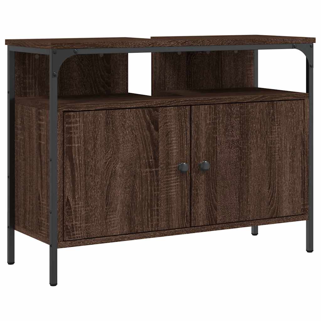 Mobile Lavabo Bagno Rovere Marrone 80x30x60cm Legno Multistrato | homemem39