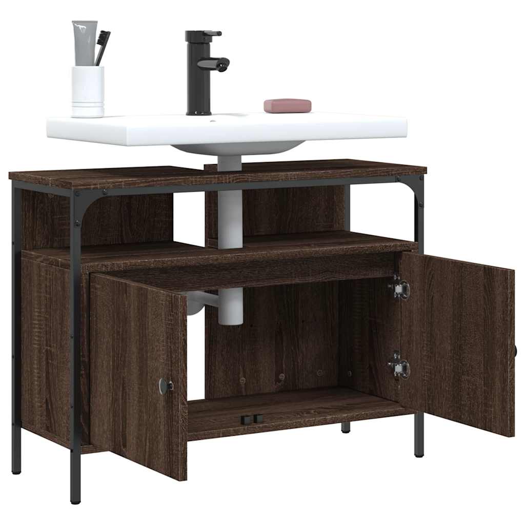 Mobile Lavabo Bagno Rovere Marrone 80x30x60cm Legno Multistrato | homemem39