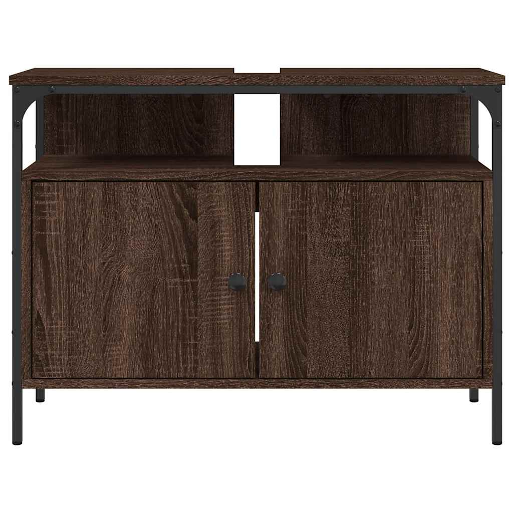 Mobile Lavabo Bagno Rovere Marrone 80x30x60cm Legno Multistrato | homemem39