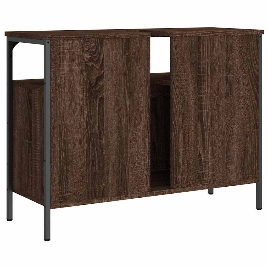 Mobile Lavabo Bagno Rovere Marrone 80x30x60cm Legno Multistrato | homemem39
