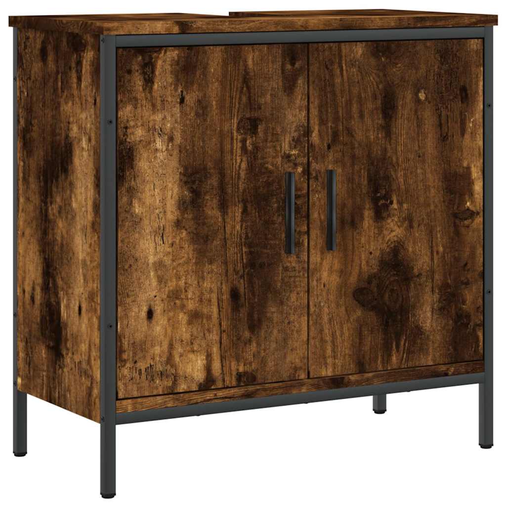 Mobile Lavabo Bagno Rovere Fumo 60x30x60 cm Legno Multistrato | homemem39