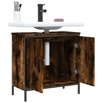 Mobile Lavabo Bagno Rovere Fumo 60x30x60 cm Legno Multistrato | homemem39
