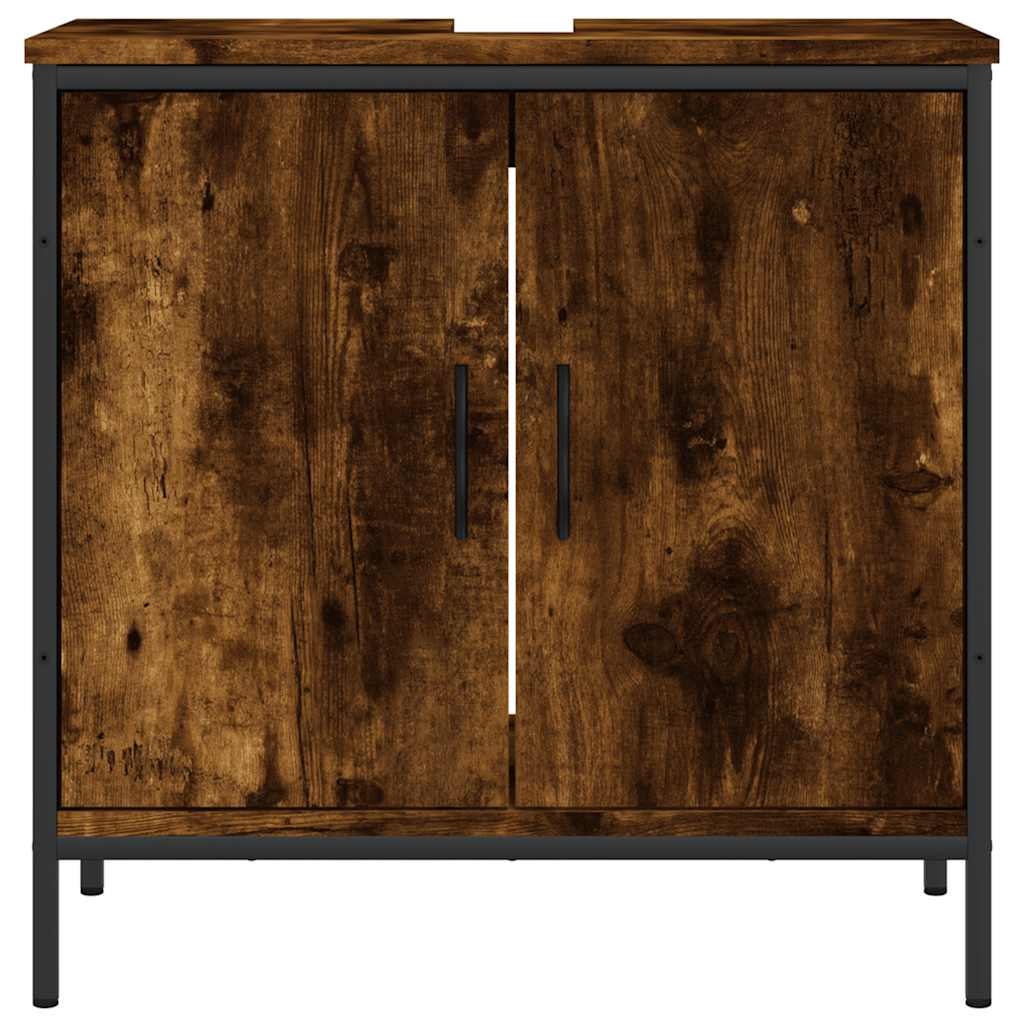 Mobile Lavabo Bagno Rovere Fumo 60x30x60 cm Legno Multistrato | homemem39