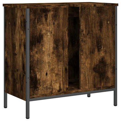Mobile Lavabo Bagno Rovere Fumo 60x30x60 cm Legno Multistrato | homemem39