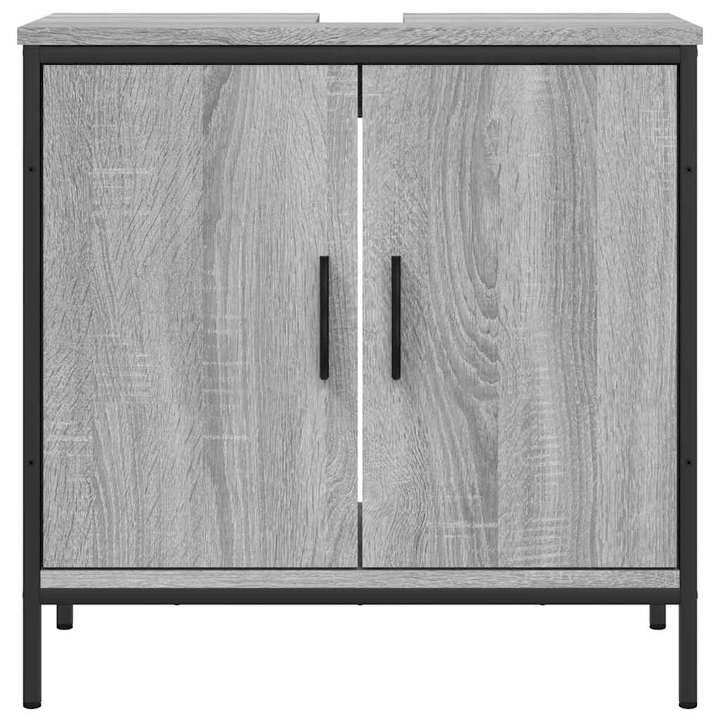 Mobile Lavabo Bagno Grigio Sonoma 60x30x60 cm Legno Multistrato | homemem39