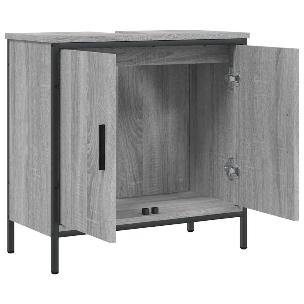 Mobile Lavabo Bagno Grigio Sonoma 60x30x60 cm Legno Multistrato | homemem39