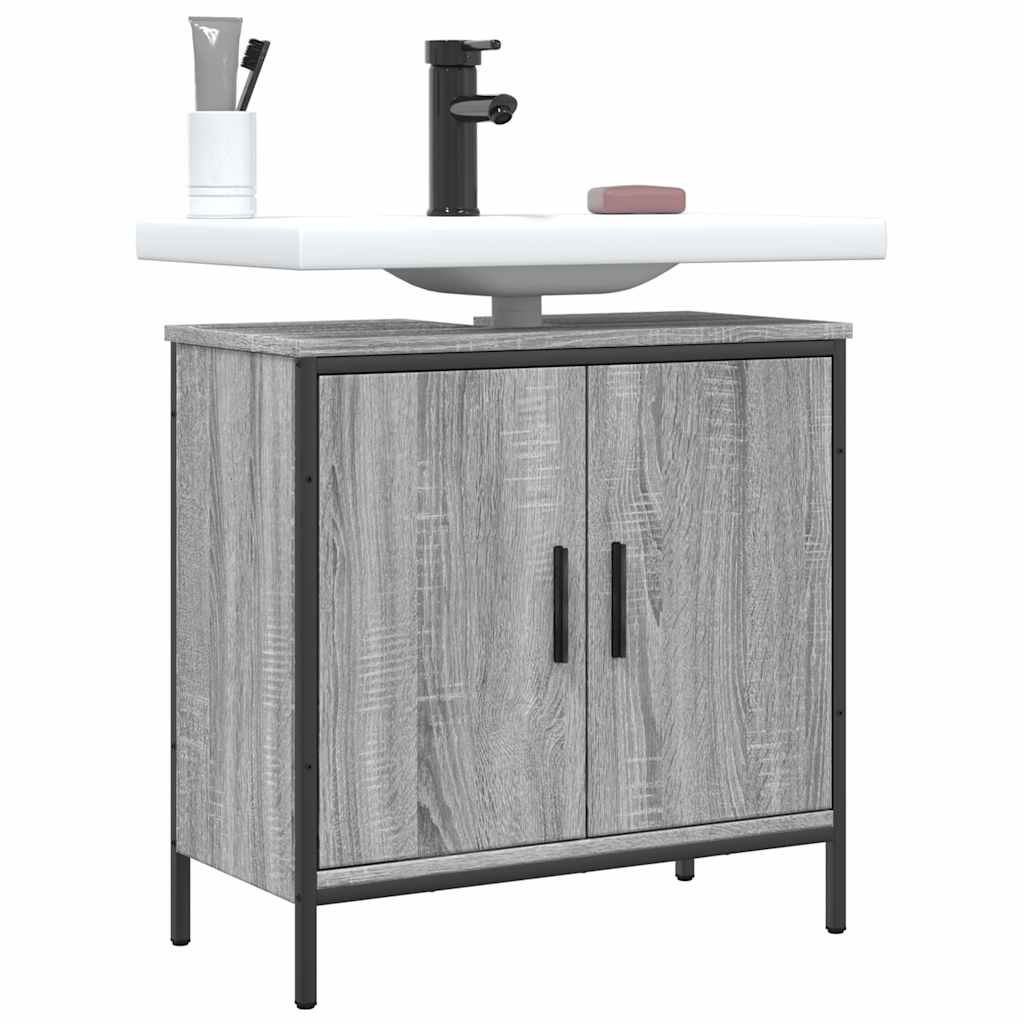 Mobile Lavabo Bagno Grigio Sonoma 60x30x60 cm Legno Multistrato | homemem39