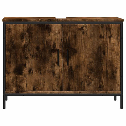 Mobile Lavabo Bagno Rovere Fumo 80x30x60 cm Legno Multistrato | homemem39
