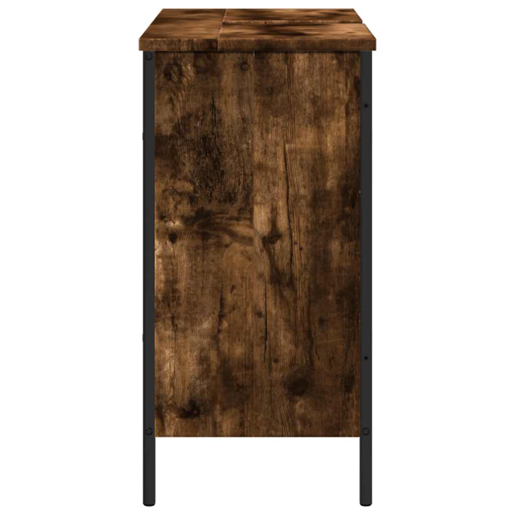 Mobile Lavabo Bagno Rovere Fumo 80x30x60 cm Legno Multistrato | homemem39