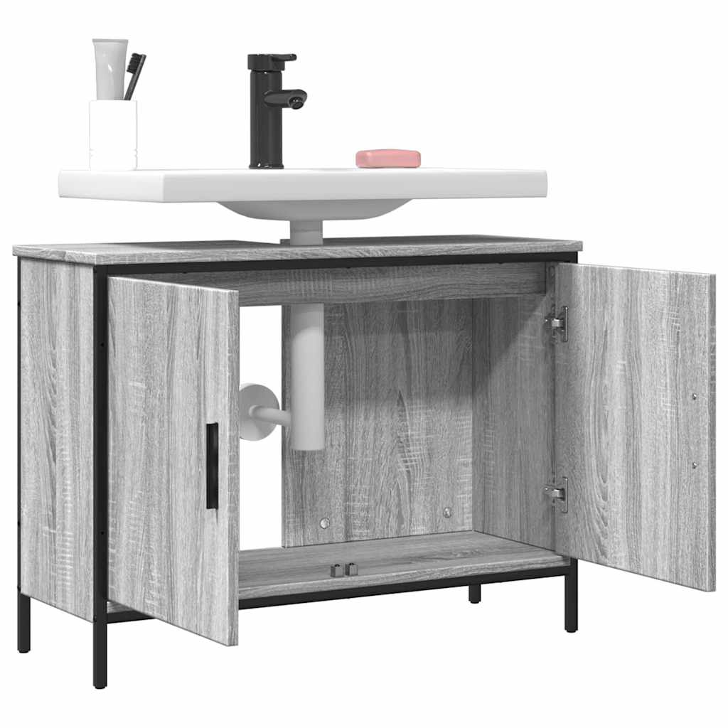 Mobile Lavabo Bagno Grigio Sonoma 80x30x60 cm Legno Multistrato | homemem39