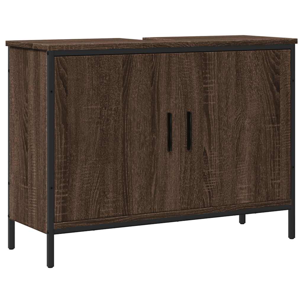 Mobile Lavabo Bagno Rovere Marrone 80x30x60cm Legno Multistrato | homemem39