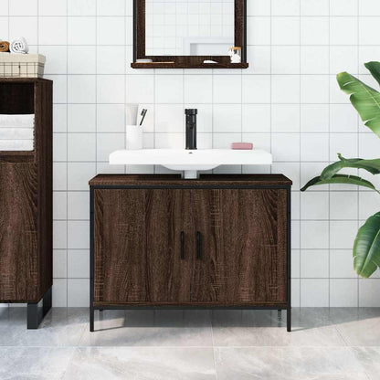Mobile Lavabo Bagno Rovere Marrone 80x30x60cm Legno Multistrato | homemem39