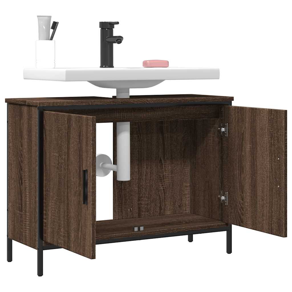 Mobile Lavabo Bagno Rovere Marrone 80x30x60cm Legno Multistrato | homemem39