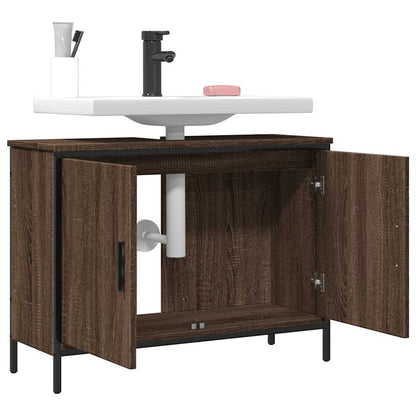 Mobile Lavabo Bagno Rovere Marrone 80x30x60cm Legno Multistrato | homemem39