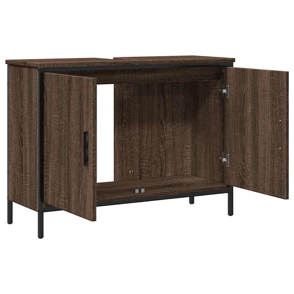 Mobile Lavabo Bagno Rovere Marrone 80x30x60cm Legno Multistrato | homemem39