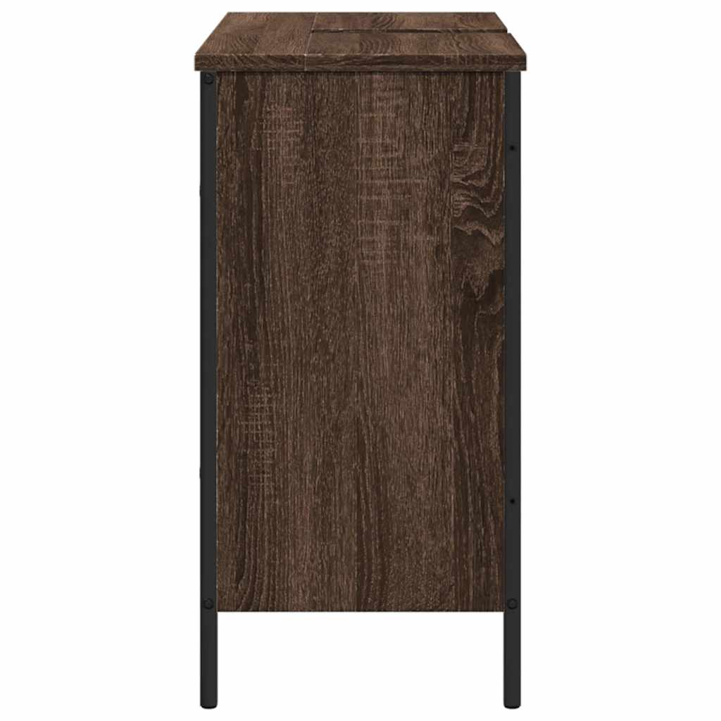 Mobile Lavabo Bagno Rovere Marrone 80x30x60cm Legno Multistrato | homemem39