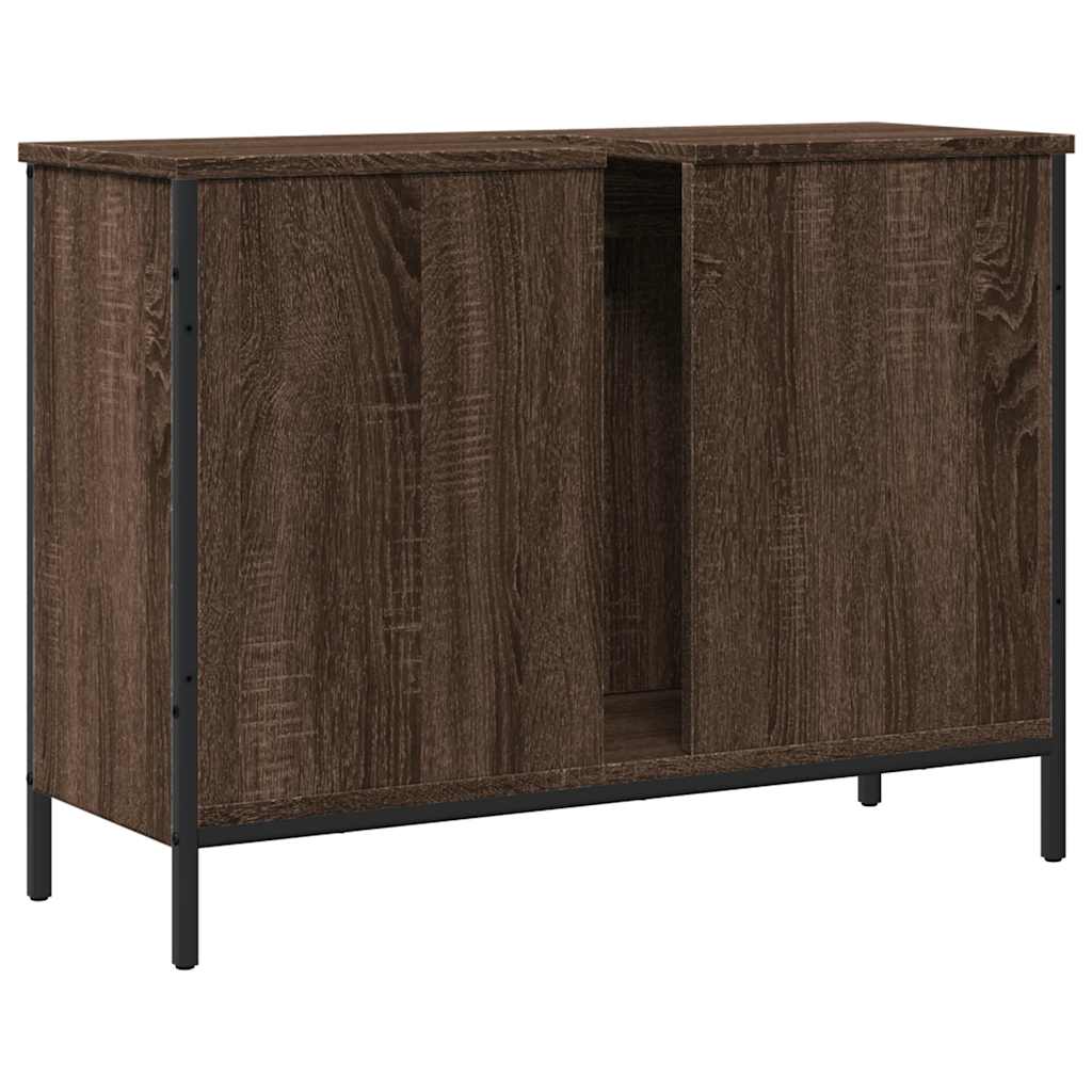 Mobile Lavabo Bagno Rovere Marrone 80x30x60cm Legno Multistrato | homemem39