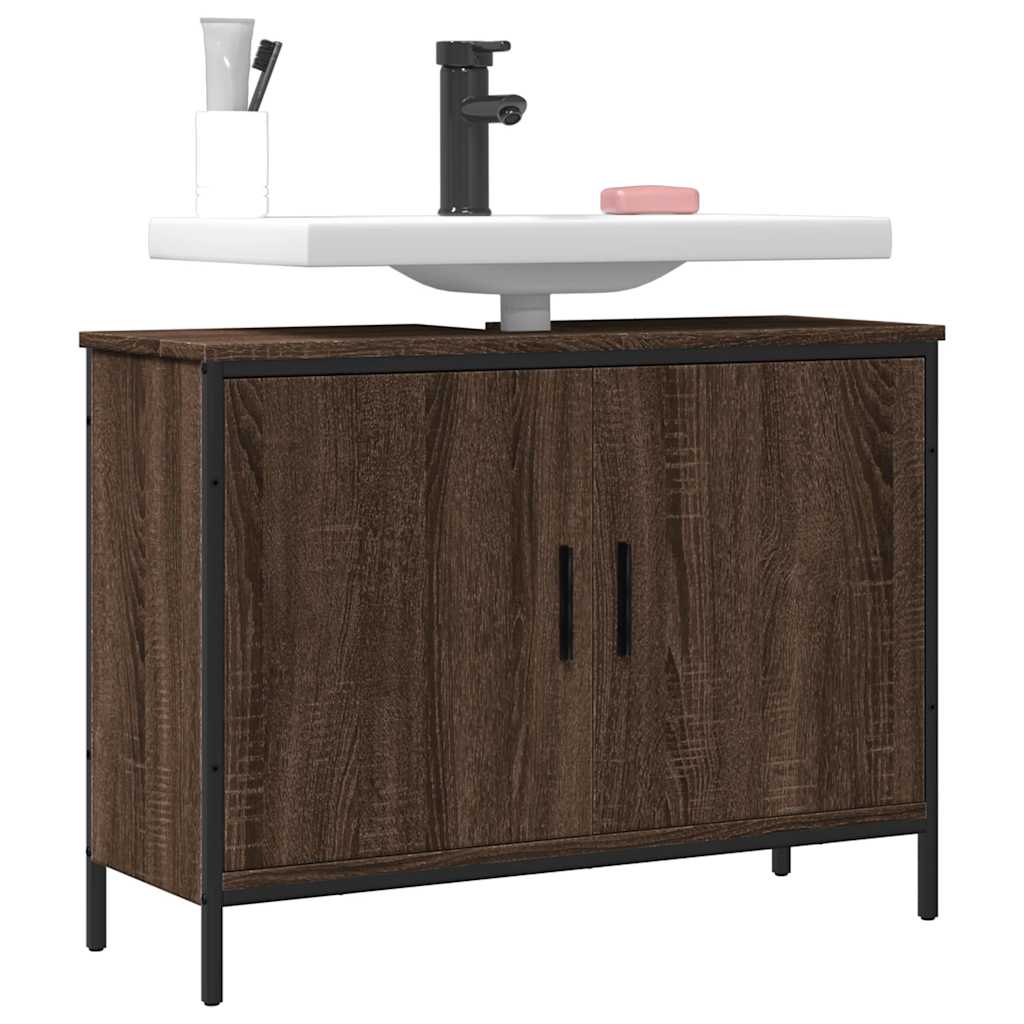 Mobile Lavabo Bagno Rovere Marrone 80x30x60cm Legno Multistrato | homemem39