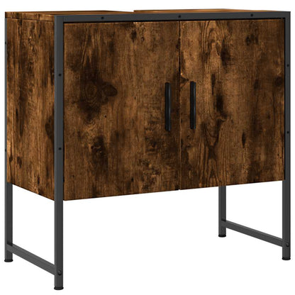 Mobile Lavabo Bagno Rovere Fumo 60x33x60 cm Legno Multistrato | homemem39